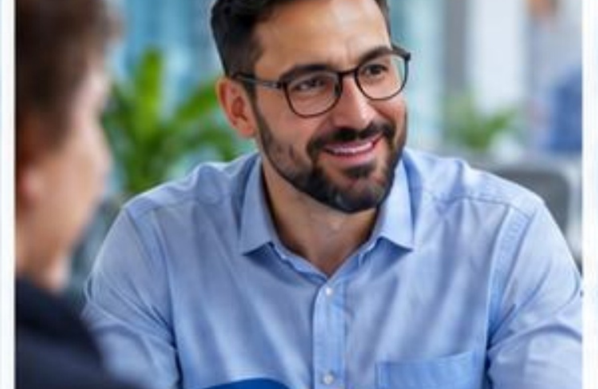 Profissional em conversa técnica com cliente corporativo